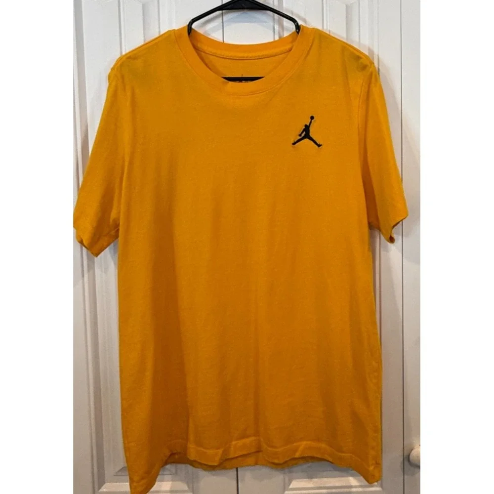 Jordan Jumpman Men's Yellow Gold T Shirt Short Sleeve Crew Neck Basketball